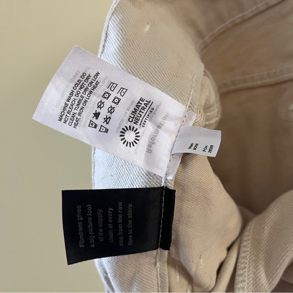 NWT Reformation Cynthia Belted High Rise Straight Jeans in Bone Cream Size 25 - Picture 13 of 16